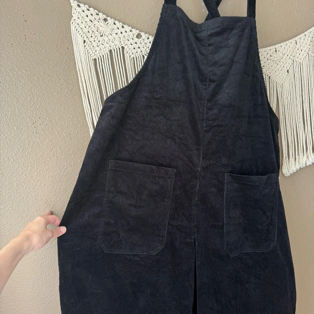 Lucy & Yak Jenny Dungaree overalls jumpsuit ORGANIC CORDUROY Black NWT Size 16R - Picture 8 of 12